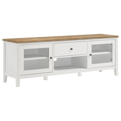 Best Furniture Outlet - Coaster - Hollis 2-door Wood 67-inch TV Stand with Drawer Brown and White - 708253