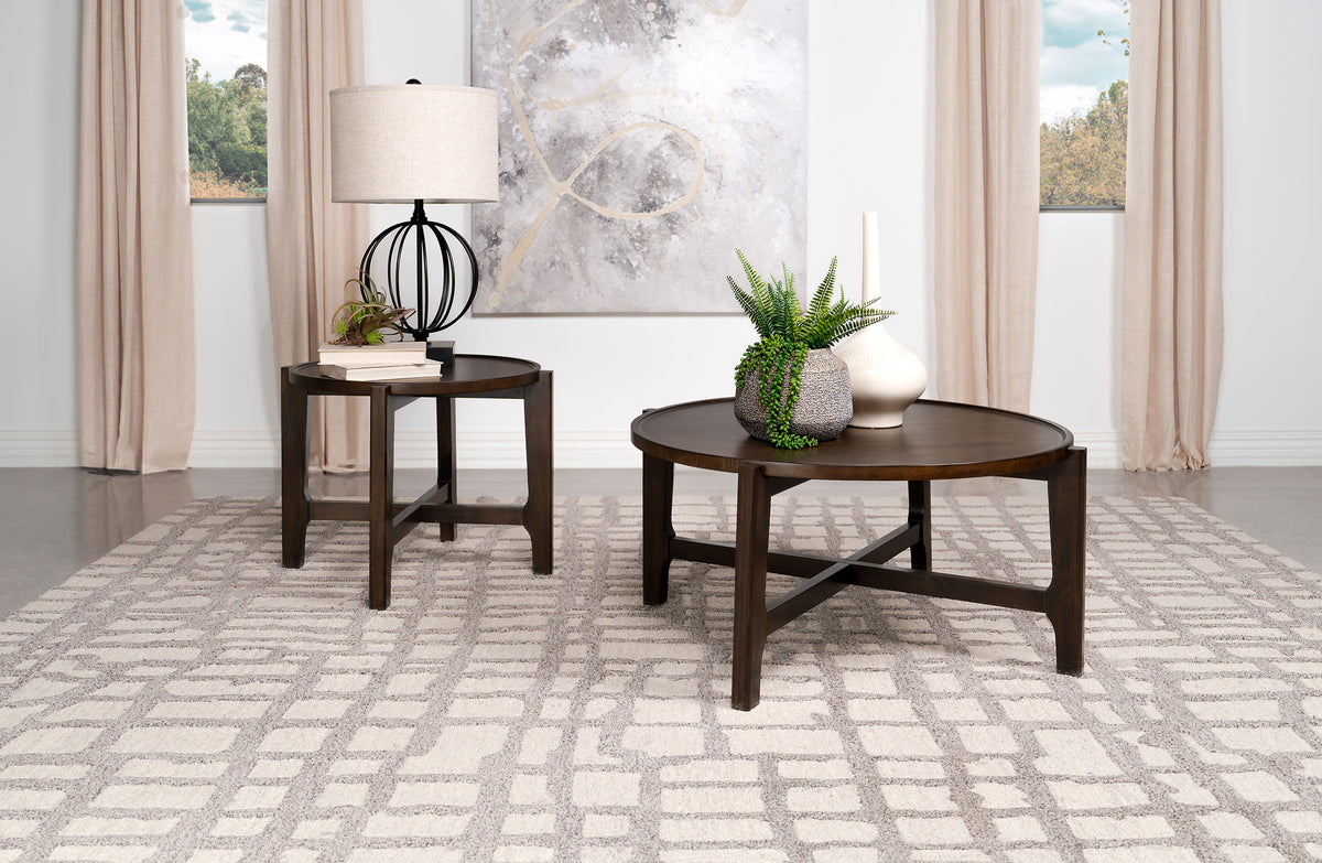 Best Furniture Outlet - Coaster - Cota 2-piece Solid Wood Coffee and End Table Set Dark Brown - 708288-S2