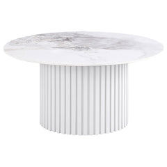 Rowena 2-piece Coffee and End Table Set White Faux Marble