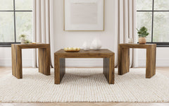 Best Furniture Outlet - Coaster - Odilia 3-piece Solid Wood Coffee and End Table Set Auburn - 708418-S3