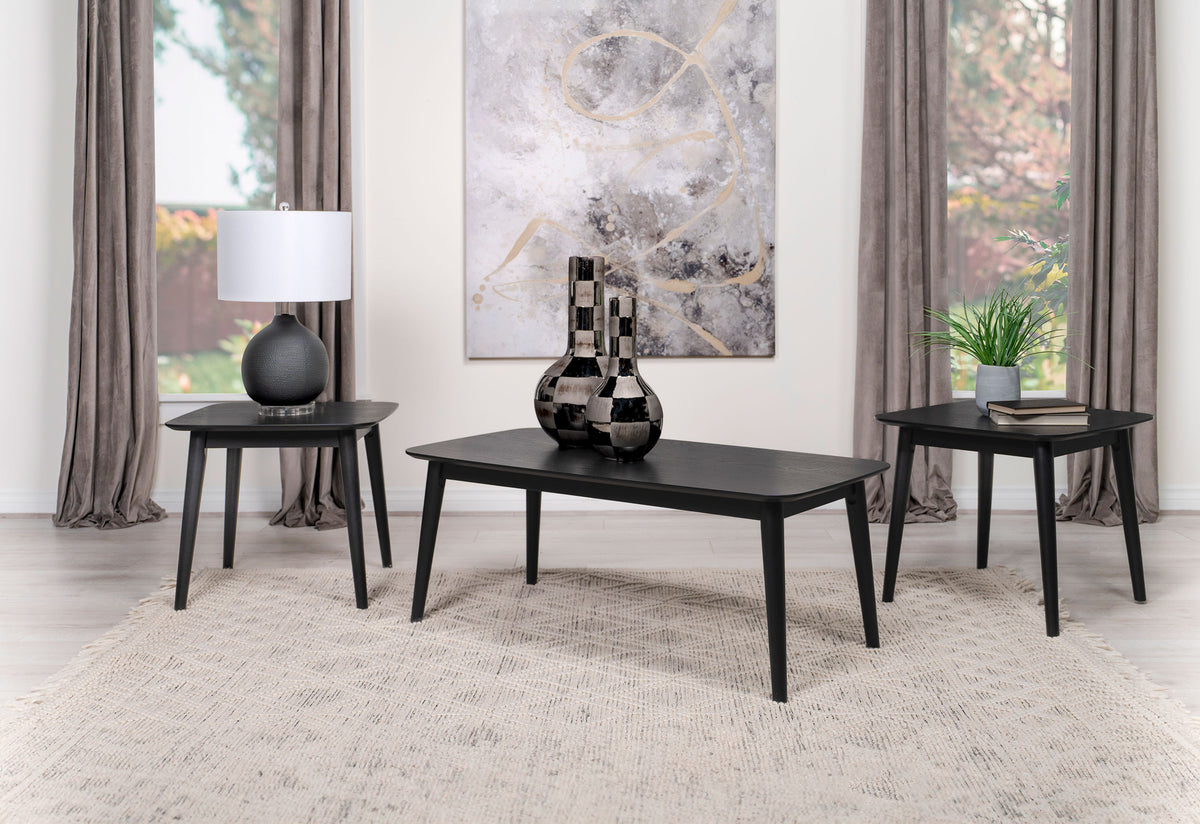 Best Furniture Outlet - Coaster - Radley 3-piece Rectangular Coffee Table Set Black - 708490