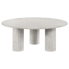 Best Furniture Outlet - Coaster - Astoria Round Genuine Marble Coffee Table White - 709668