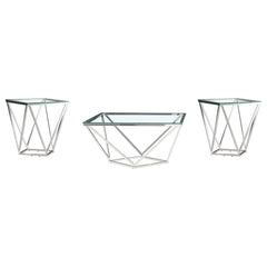 Brittania 3-piece Square Coffee and End Table Set Nickel