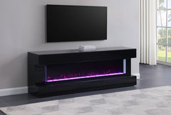 Best Furniture Outlet - Coaster - Vallerie 71-inch TV Stand with Visual Flame Box Black - 710022