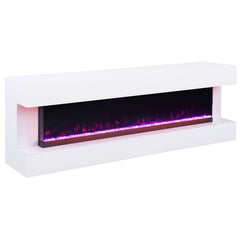 Vallerie 71-inch TV Stand with Visual Flame Box White