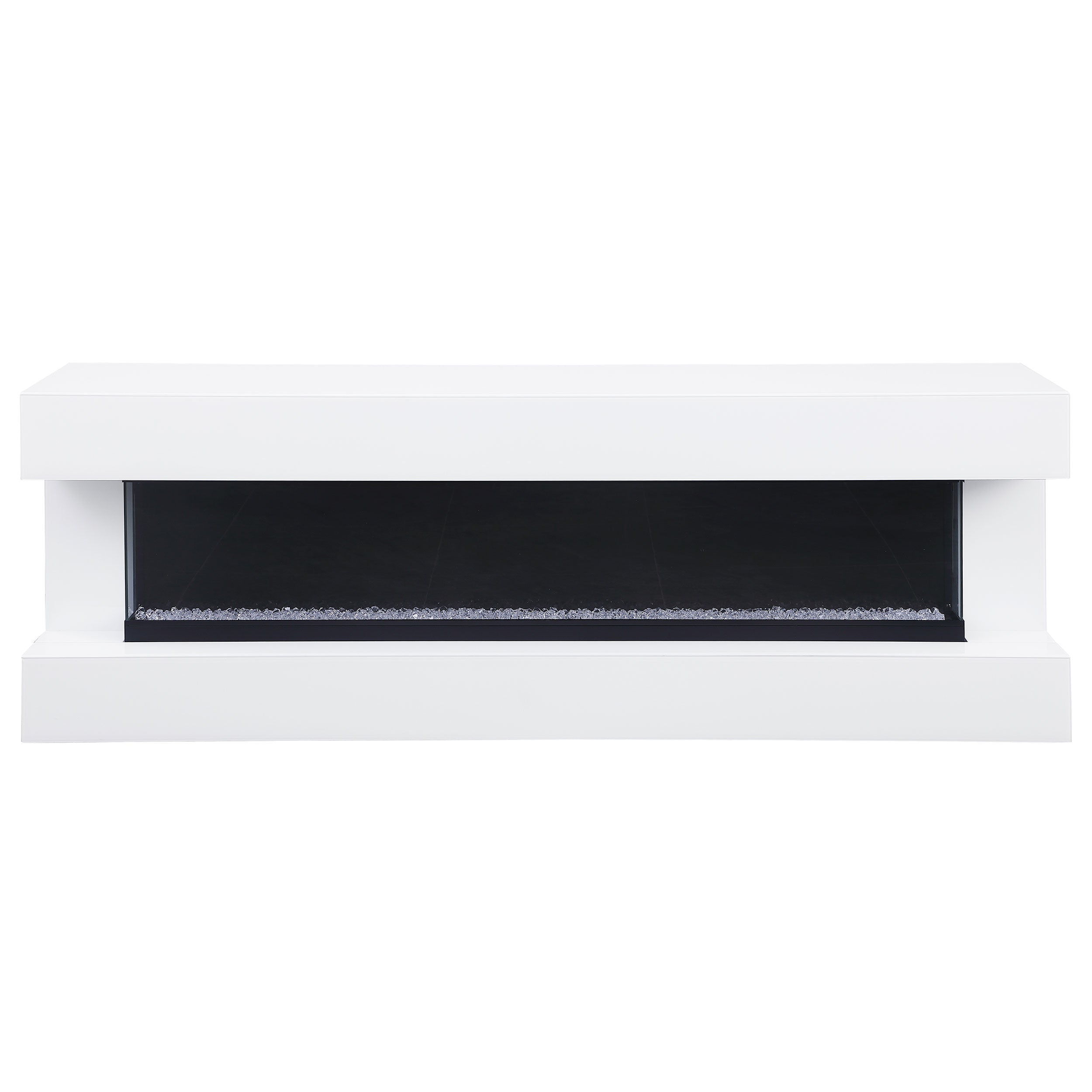 Vallerie 71-inch TV Stand with Visual Flame Box White