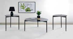 Best Furniture Outlet - Coaster - Rosalie 3-piece Round Coffee and End Table Set Grey - 710168-S3
