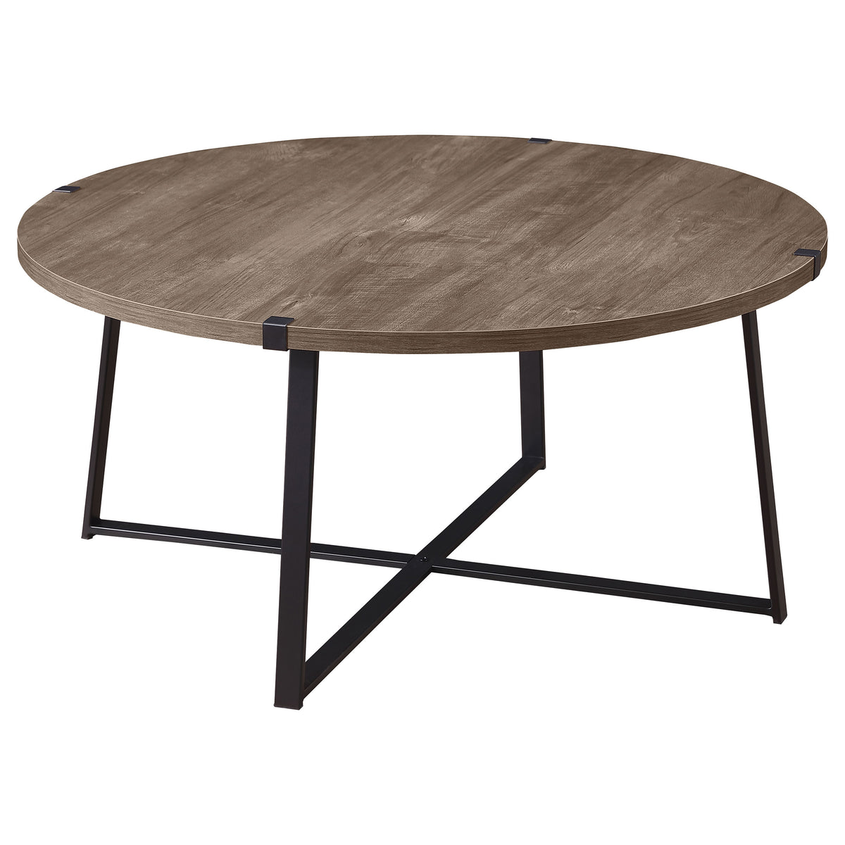 Best Furniture Outlet - Coaster - Marcus Round Engineered Wood Coffee Table Light Brown - 710298