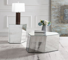 Best Furniture Outlet - Coaster - Capella 2-piece Mirrored Coffee and End Table Set Silver - 710446-S2