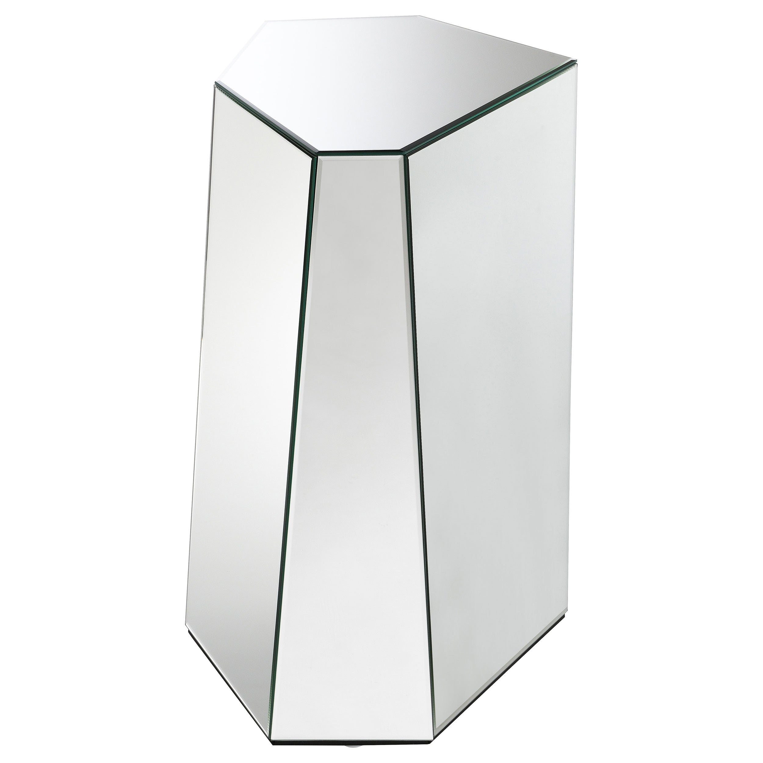 Capella 2-piece Mirrored Coffee and End Table Set Silver