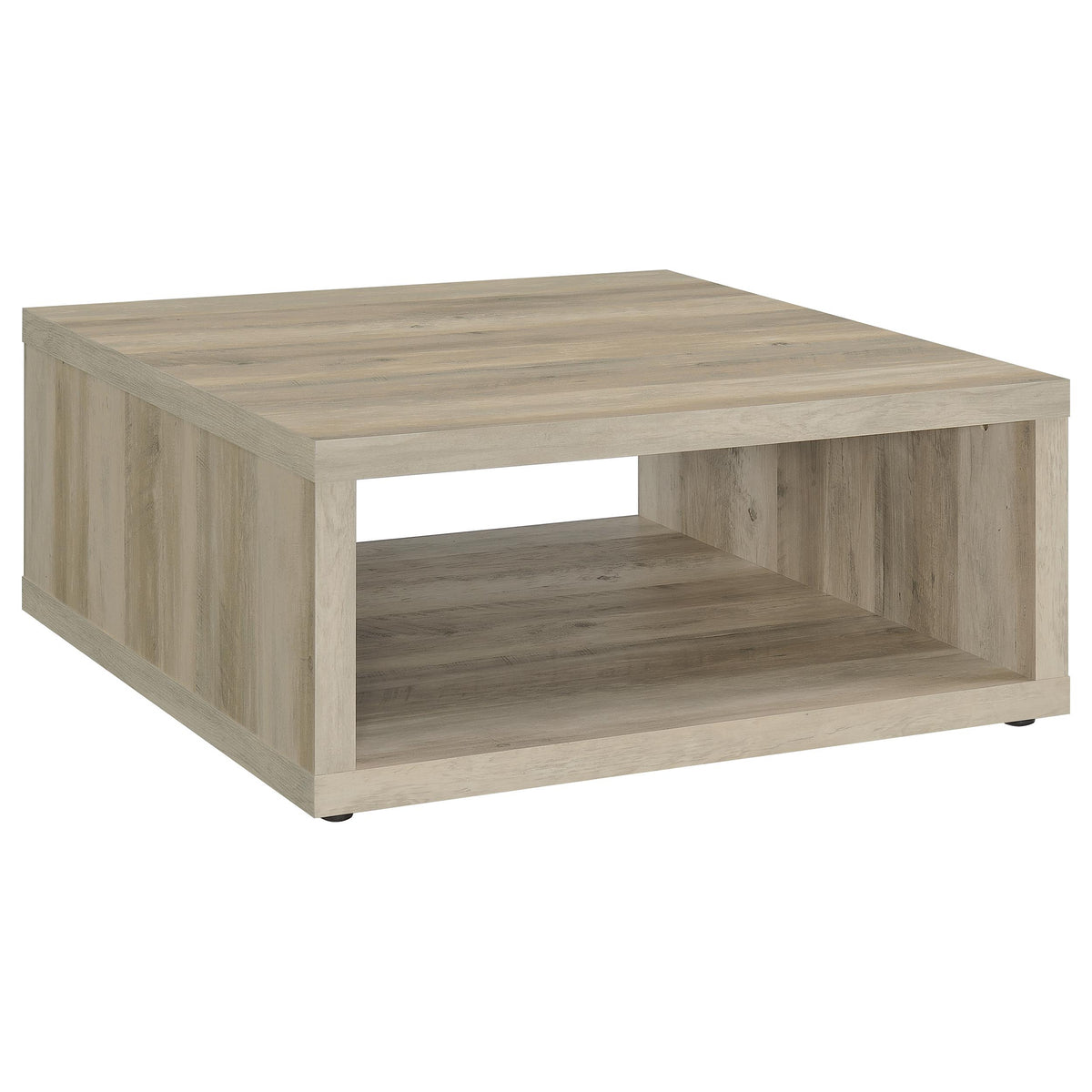 Best Furniture Outlet - Coaster - Frisco Square Engineered Wood Coffee Table Distressed Pine - 710518