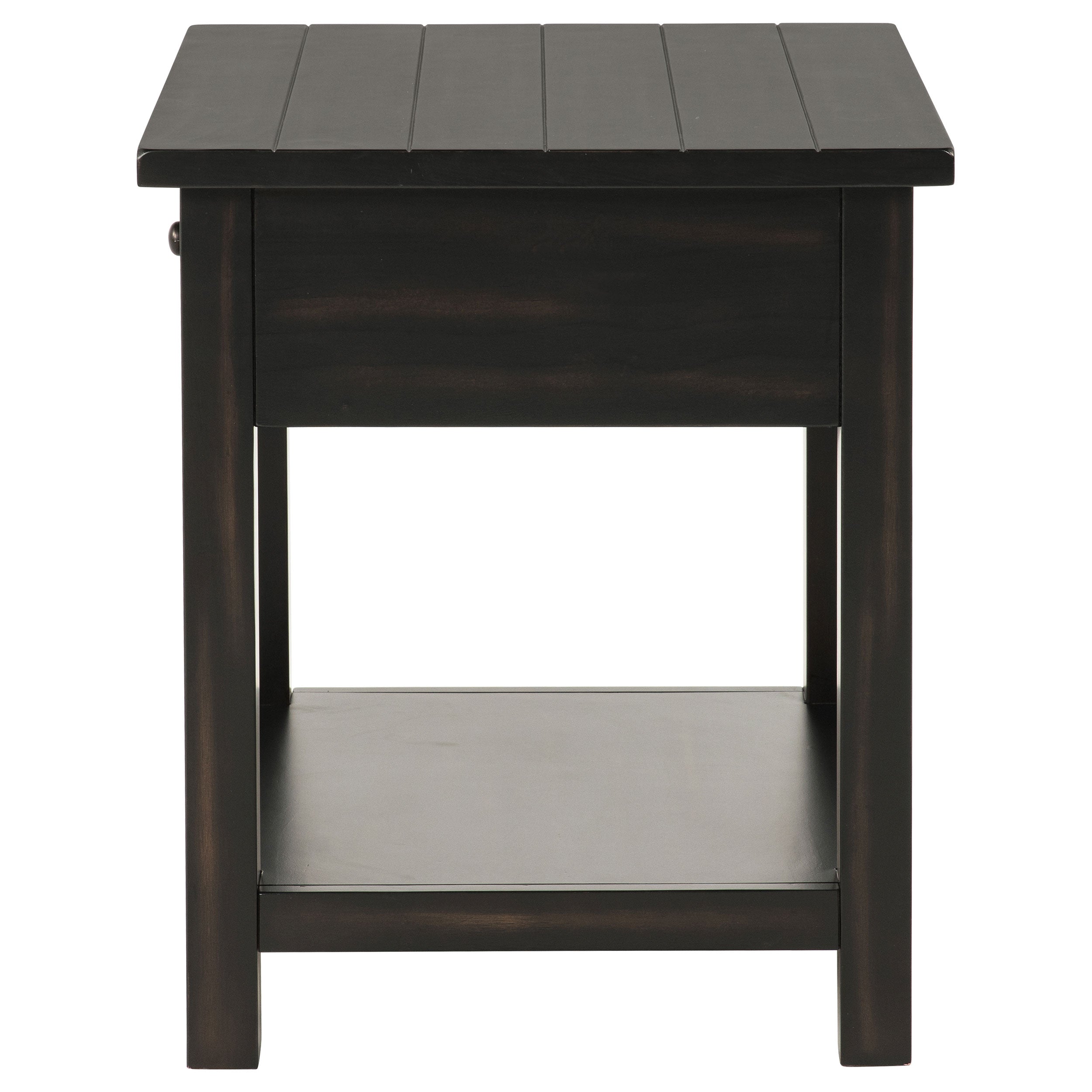 Payne 1-drawer Wood End Table with Shelf Distressed Java