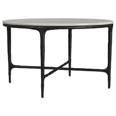 Best Furniture Outlet - Coaster - Hermas Round Genuine Marble Top Metal Coffee Table White - 710738