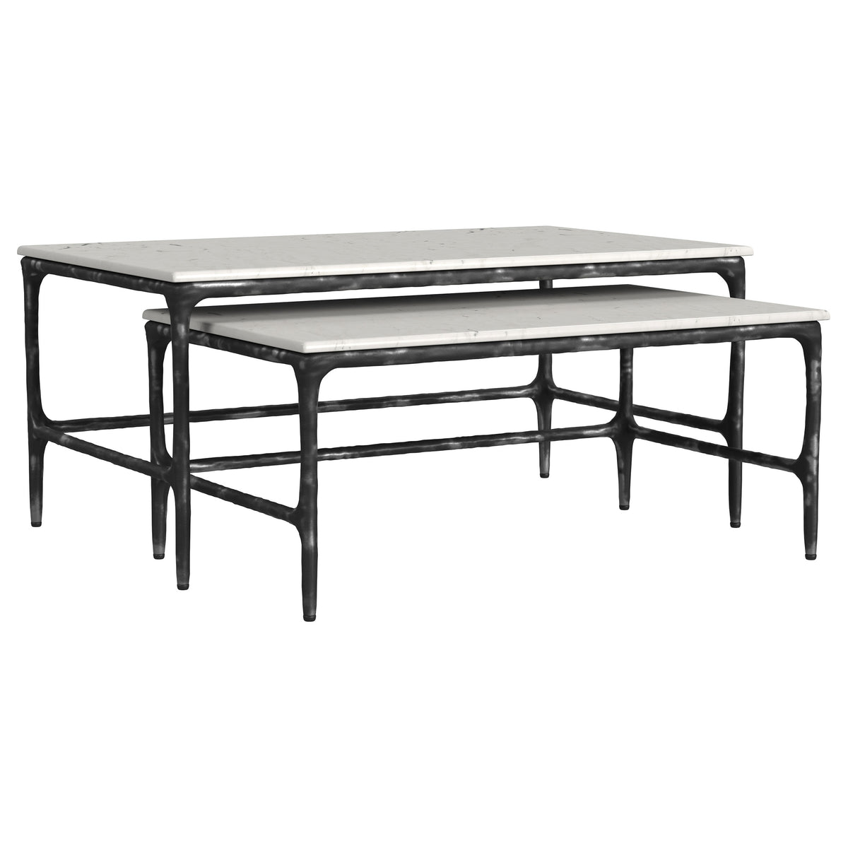 Best Furniture Outlet - Coaster - Ebby 2-piece Genuine Marble Top Nesting Coffee Tables White - 710740