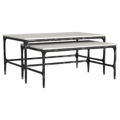 Best Furniture Outlet - Coaster - Ebby 2-piece Genuine Marble Top Nesting Coffee Tables White - 710740