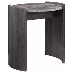 Best Furniture Outlet - Coaster - Gladstone Round Faux Marble Top End Table Distressed Grey - 710757