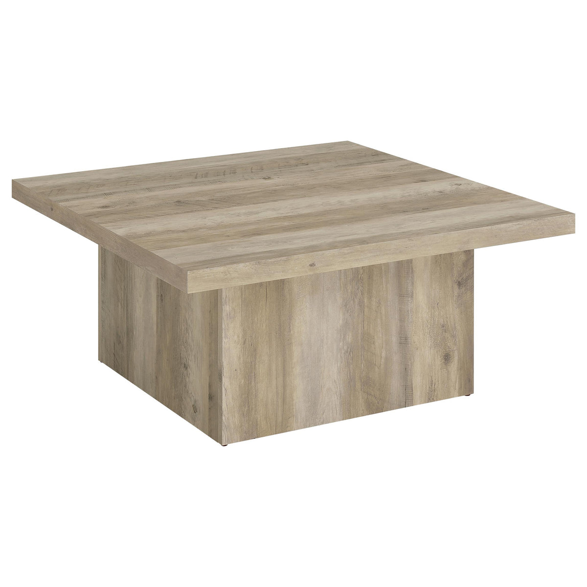Best Furniture Outlet - Coaster - Devar Square Engineered Wood Coffee Table Distressed Pine - 710878
