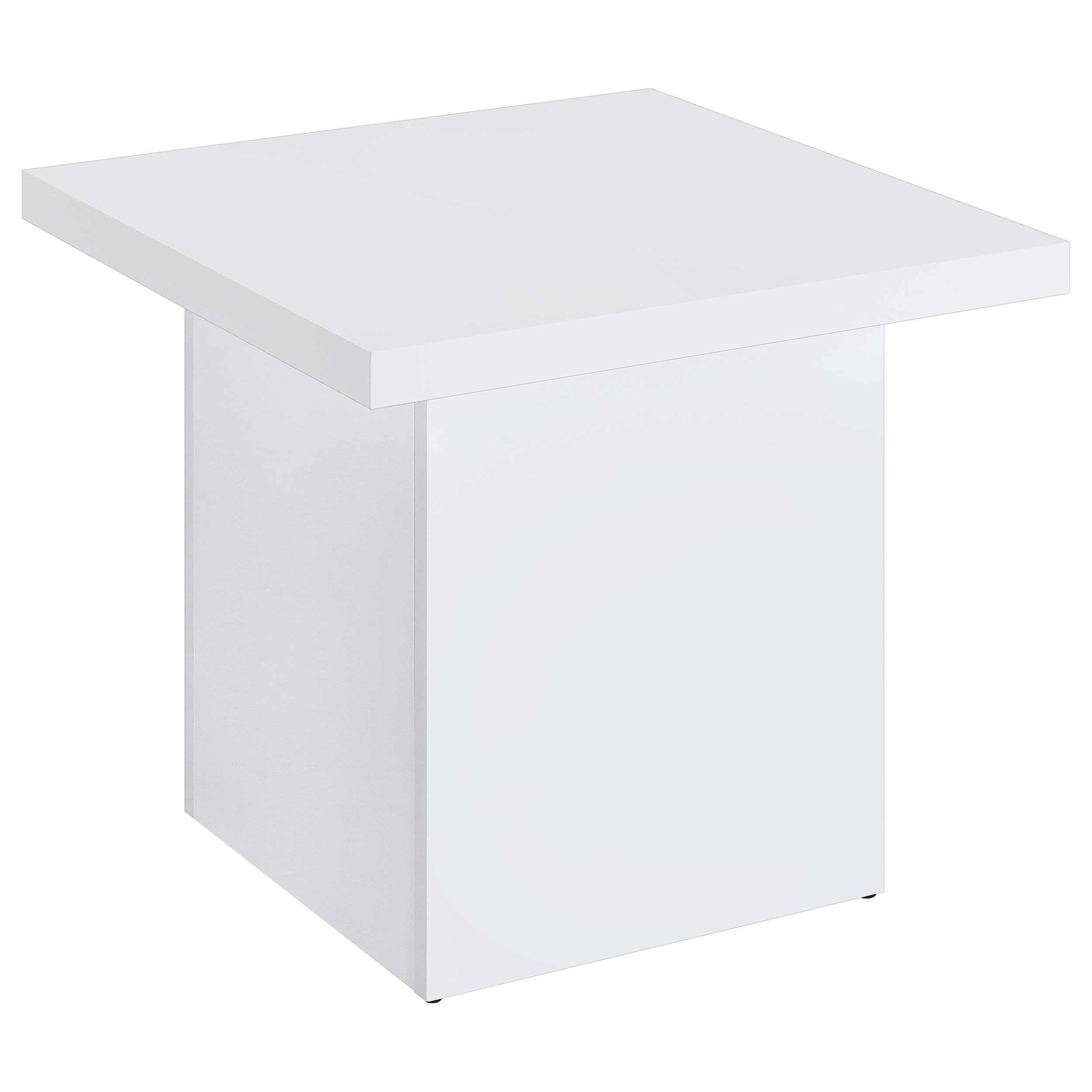 Best Furniture Outlet - Coaster - Devar Square Engineered Wood Side End Table White High Gloss - 710897