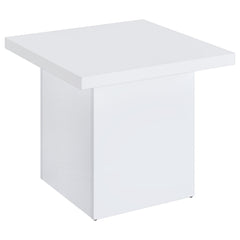 Best Furniture Outlet - Coaster - Devar Square Engineered Wood Side End Table White High Gloss - 710897