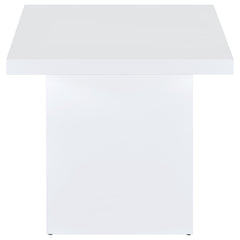 Devar Square Engineered Wood Side End Table White High Gloss