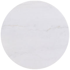 Jason Round White Marble Top Coffee Table Honey Brown