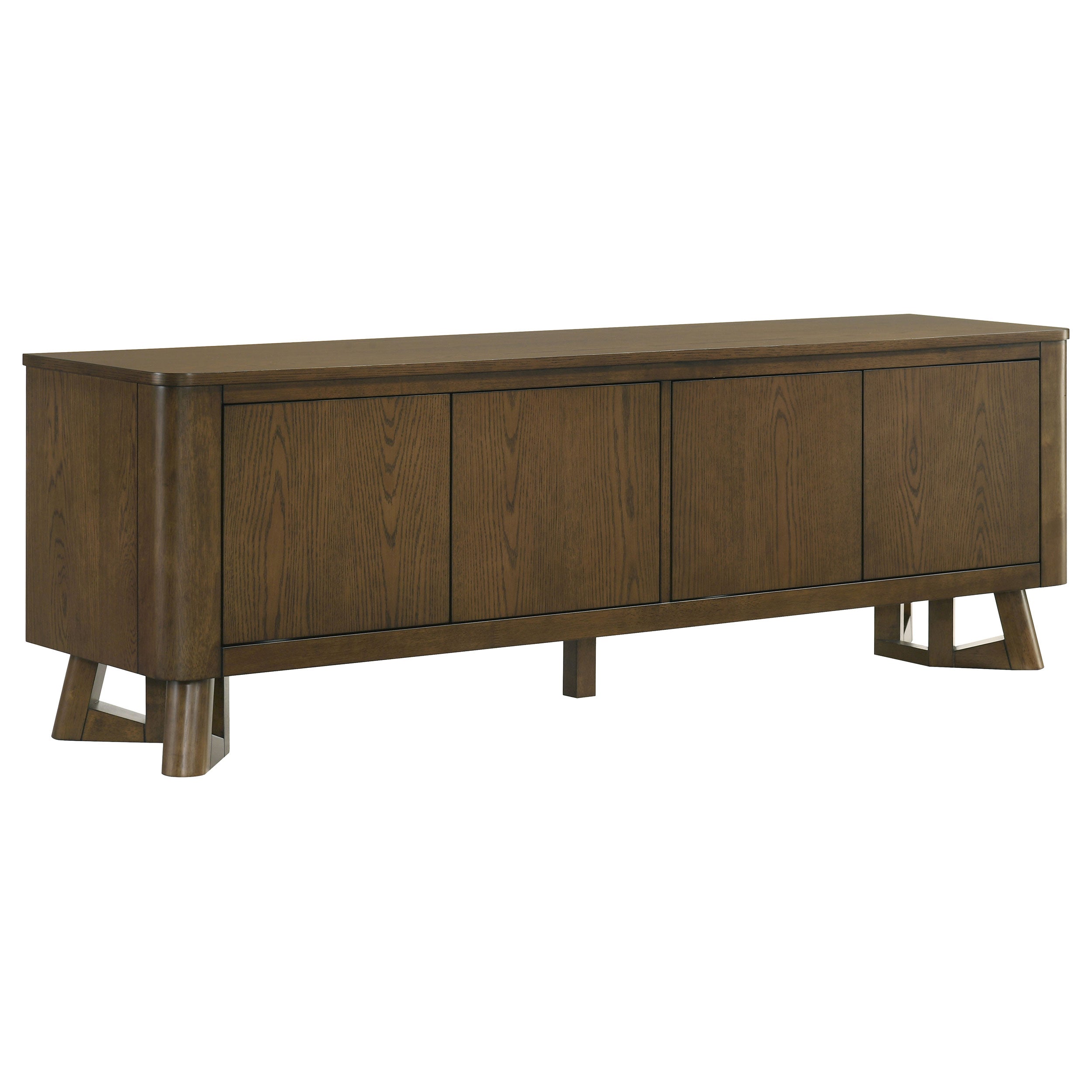 Best Furniture Outlet - Coaster - Trotter 71-inch 4-Door Wood TV Stand Media Console Brown - 720133