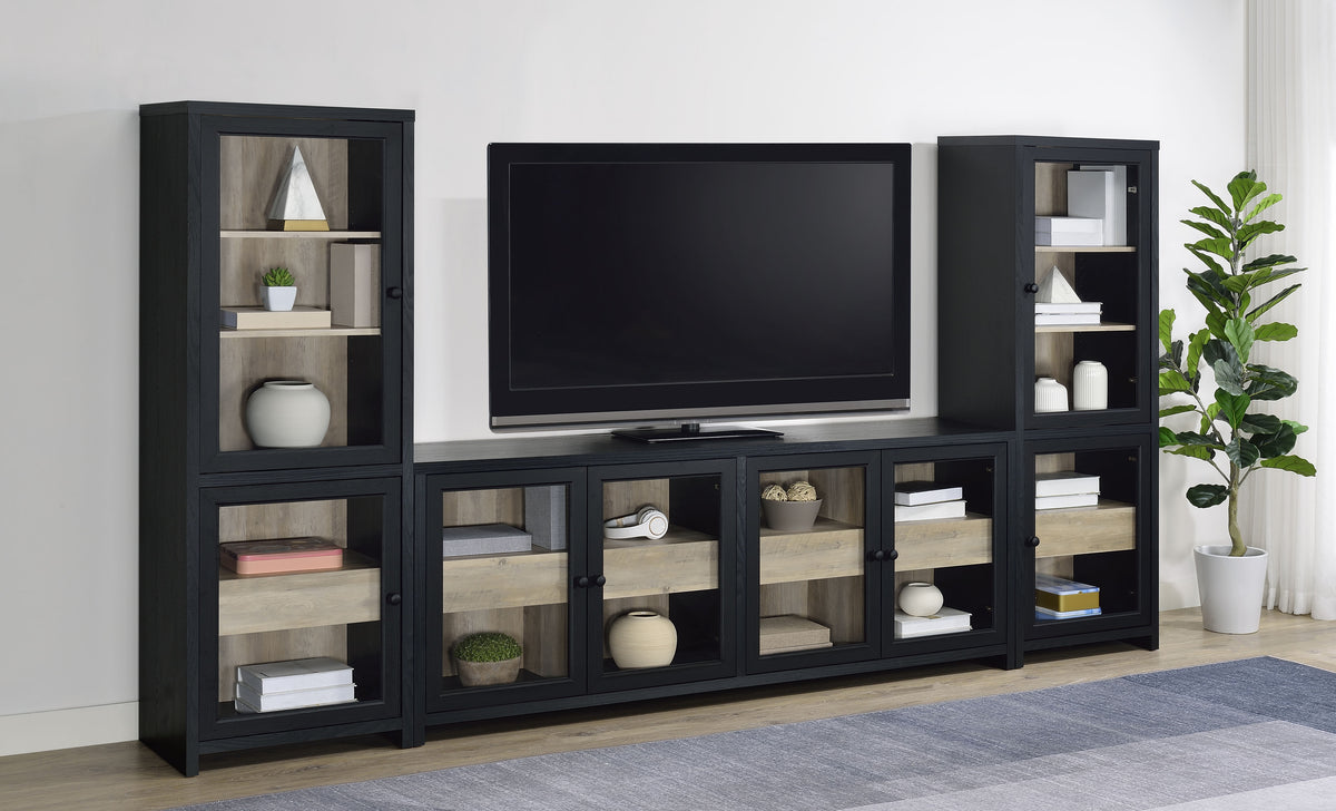 Best Furniture Outlet - Coaster - Denison 3-piece Entertainment Center 79-inch TV Stand Black - 720223-SET