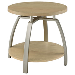 Dacre 2-piece Round Coffee and End Table Set Greige