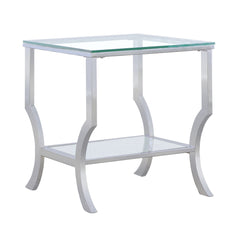 Best Furniture Outlet - Coaster - Saide Square Glass Top Side End Table Chrome - 720337