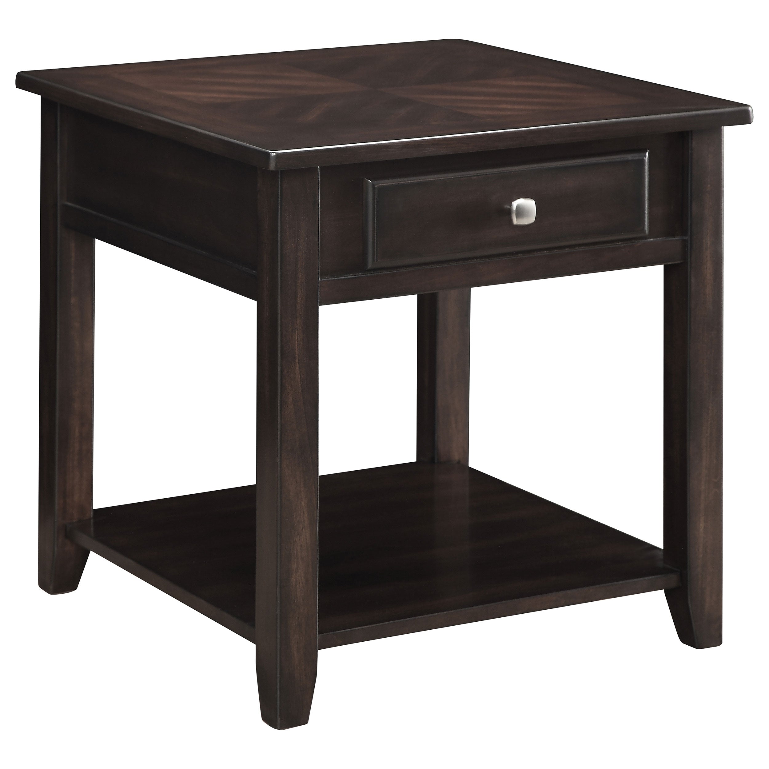 Best Furniture Outlet - Coaster - Bradford 1-drawer Square Wood End Table Walnut - 721037