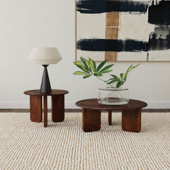 Best Furniture Outlet - Coaster - Dale 2-piece Solid Wood Coffee and End Table Set Brown - 721998-S2