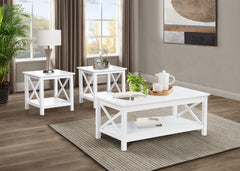 Best Furniture Outlet - Coaster - Skyview 3-piece Rectangular Lift Top Coffee Table Set White - 722088-S3