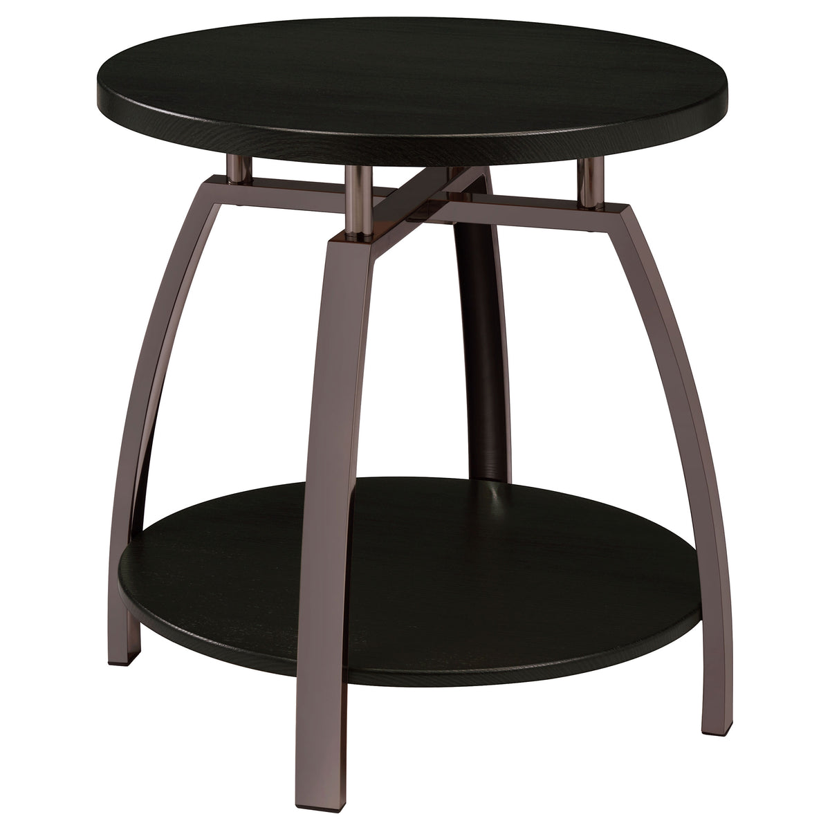 Best Furniture Outlet - Coaster - Dacre Round Engineered Wood Top Side End Table Dark Charcoal - 722207