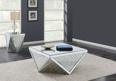 Best Furniture Outlet - Coaster - Amore 2-piece Mirrored Coffee and End Table Set Silver - 722508-S2