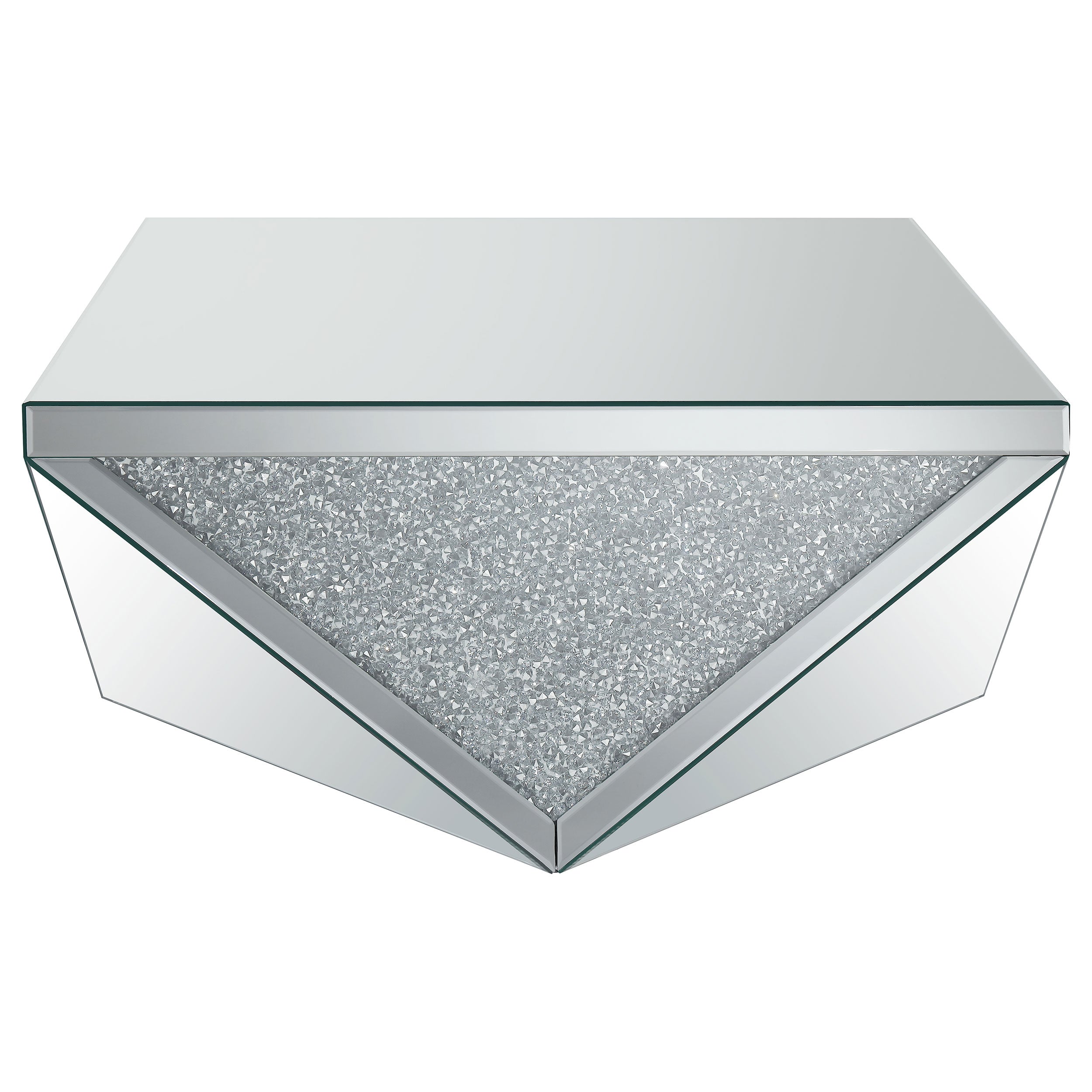 Amore 2-piece Mirrored Coffee and End Table Set Silver