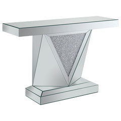 Best Furniture Outlet - Coaster - Amore Mirrored Acrylic Entryway Sofa Console Table Silver - 722509