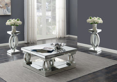 Best Furniture Outlet - Coaster - Amalia 3-piece Mirrored Coffee and End Table Set Silver - 722518-S3