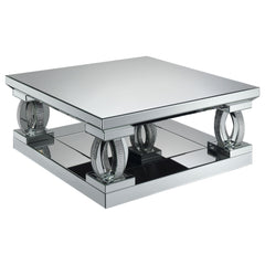 Amalia 3-piece Mirrored Coffee and End Table Set Silver