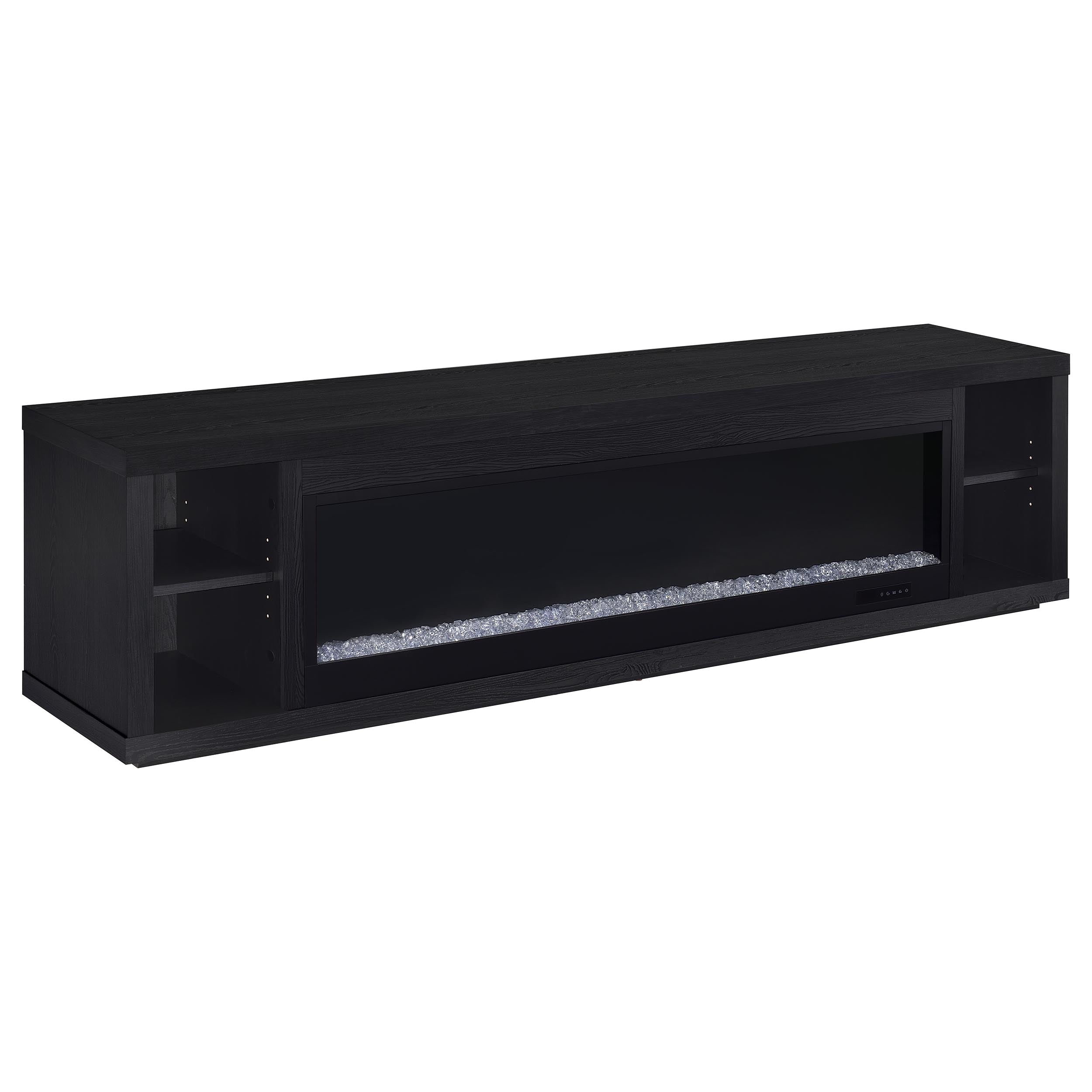 Best Furniture Outlet - Coaster - Deiter 79-inch TV Stand Fireplace Media Console Black - 722833