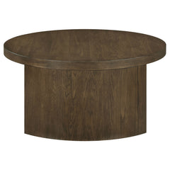 Sweeney 39-inch Round Wood Occasional Cocktail Coffee Table Dark Walnut