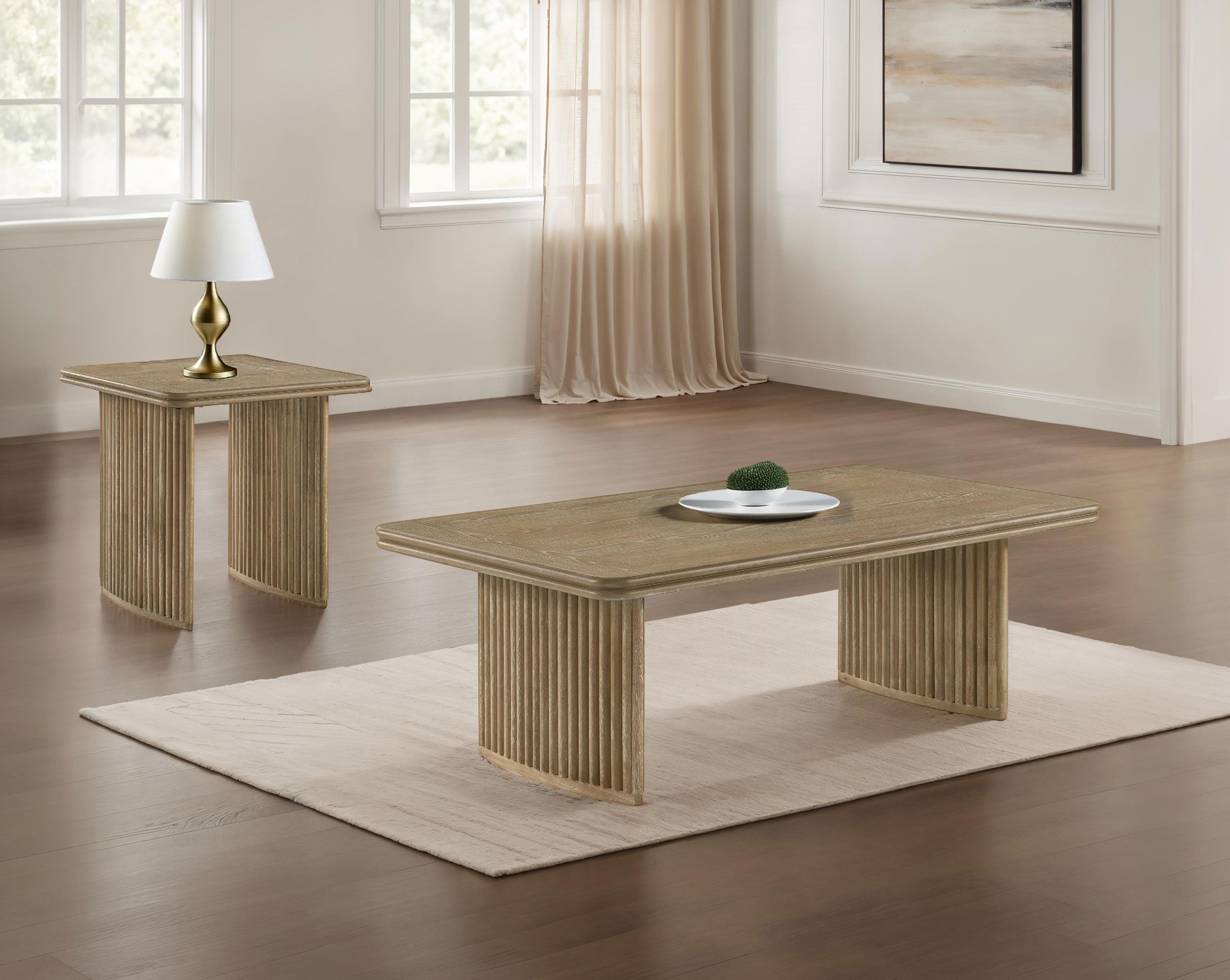 Best Furniture Outlet - Coaster - Adina 2-piece Wood Coffee Table Set Distressed Light Brown - 722858-S2