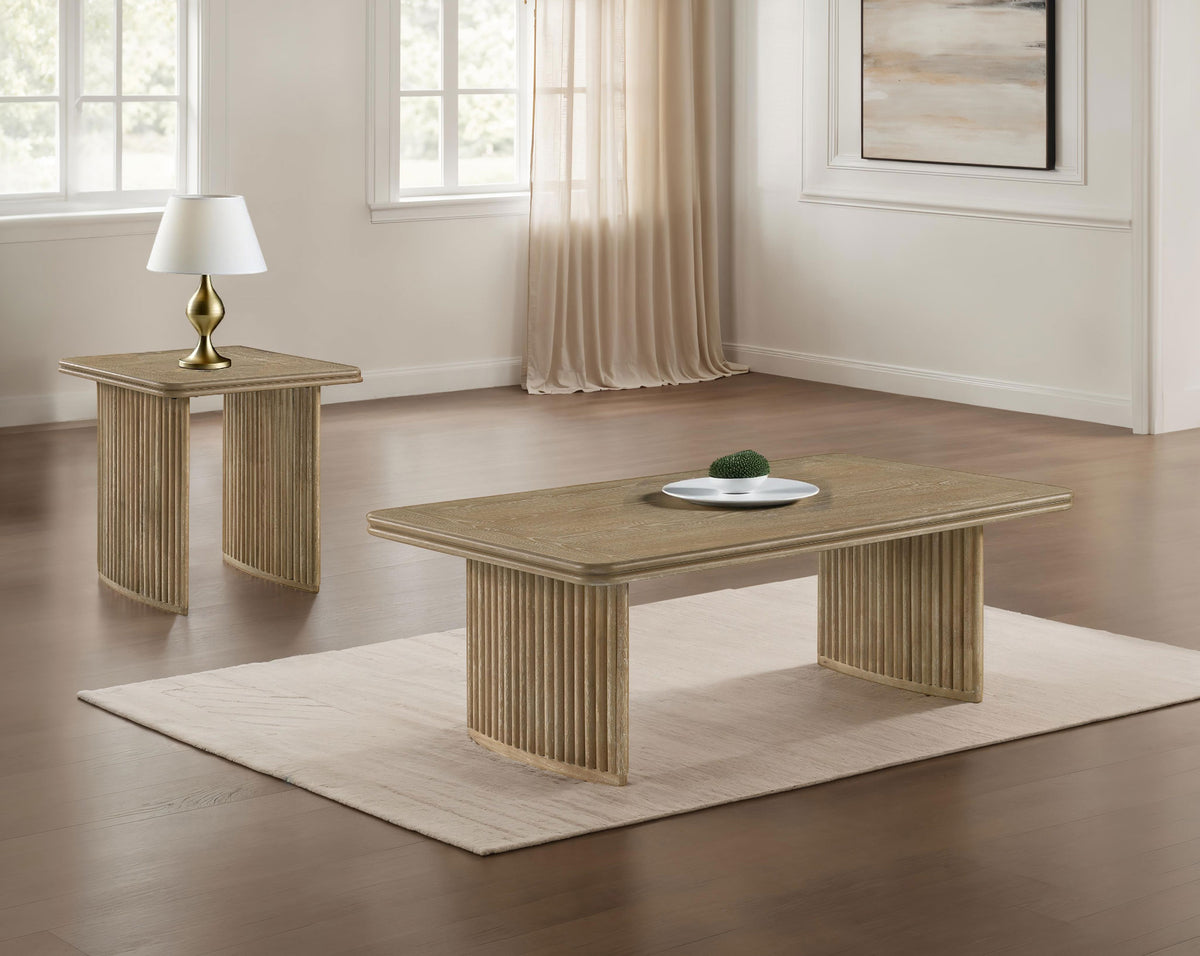 Best Furniture Outlet - Coaster - Adina 2-piece Wood Coffee Table Set Distressed Light Brown - 722858-S2