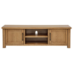 Beasley 2-Door 71-Inch Wood TV Stand Media Console Golden Oak