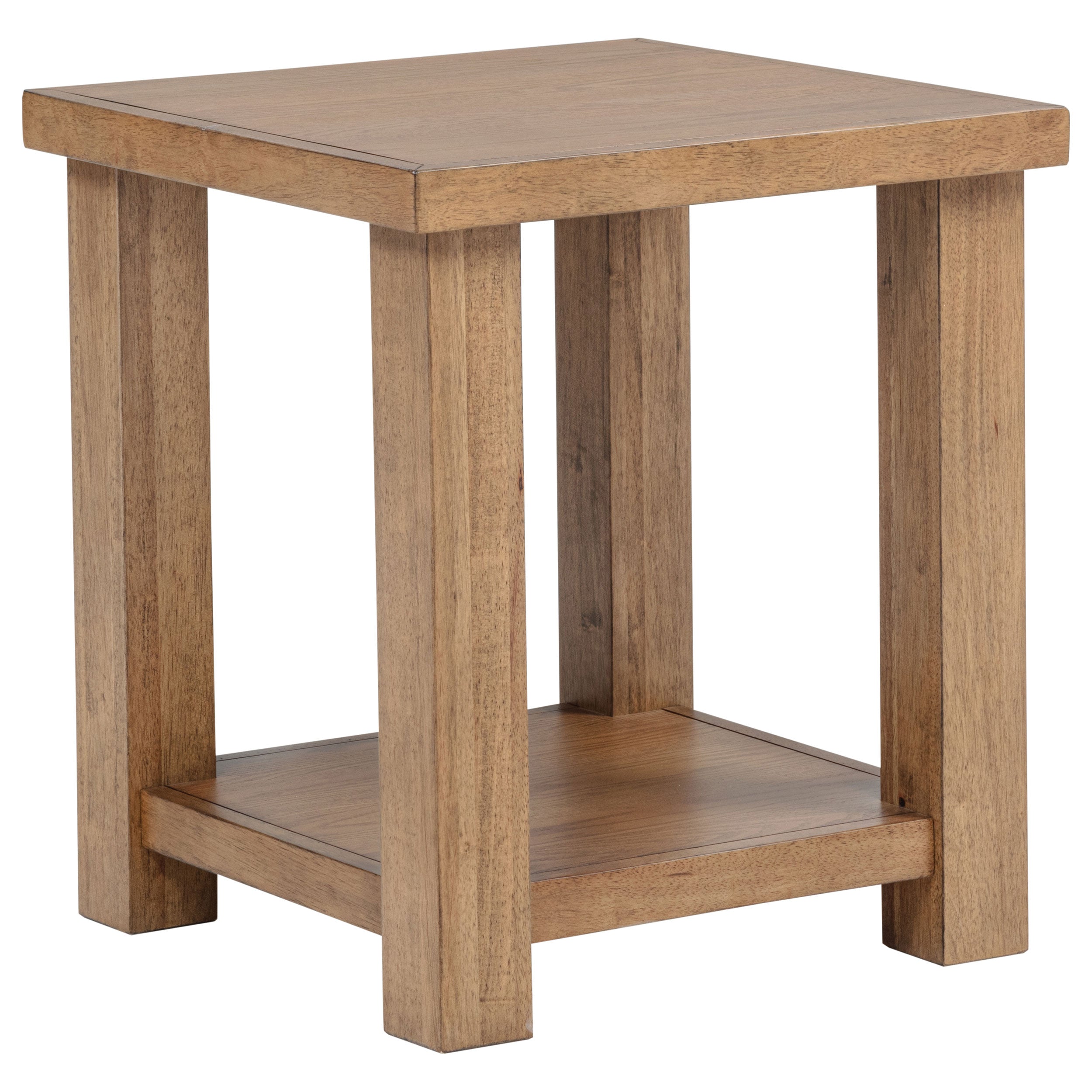 Best Furniture Outlet - Coaster - Beasley Square Wood End Side Table With Shelf Golden Oak - 723327