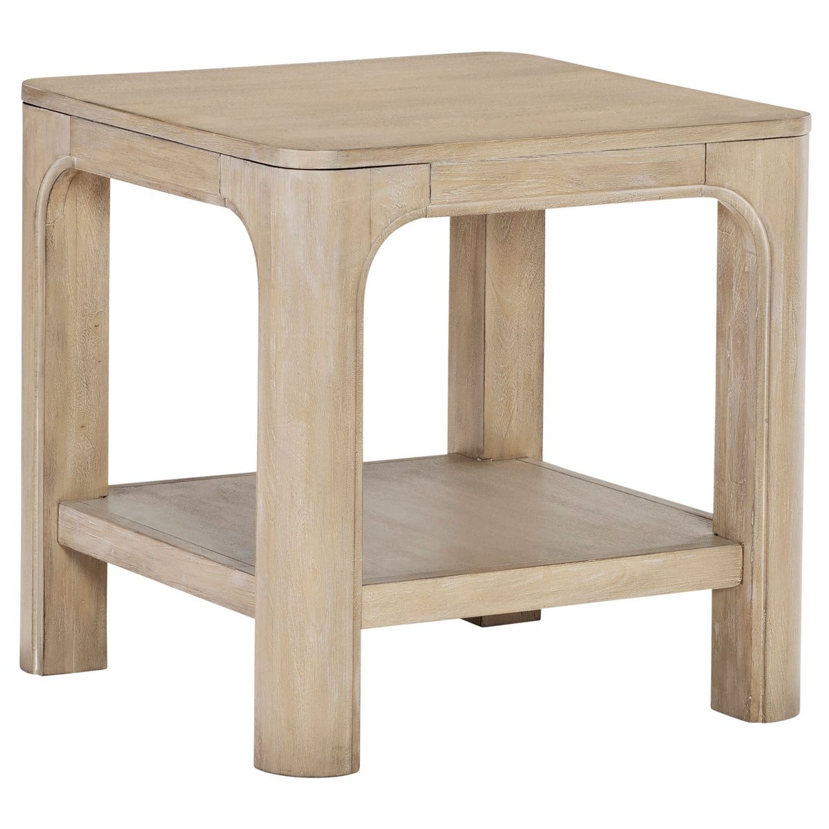 Best Furniture Outlet - Coaster - Solano Square Wood Side End Table with Shelf Weathered Mango - 723487