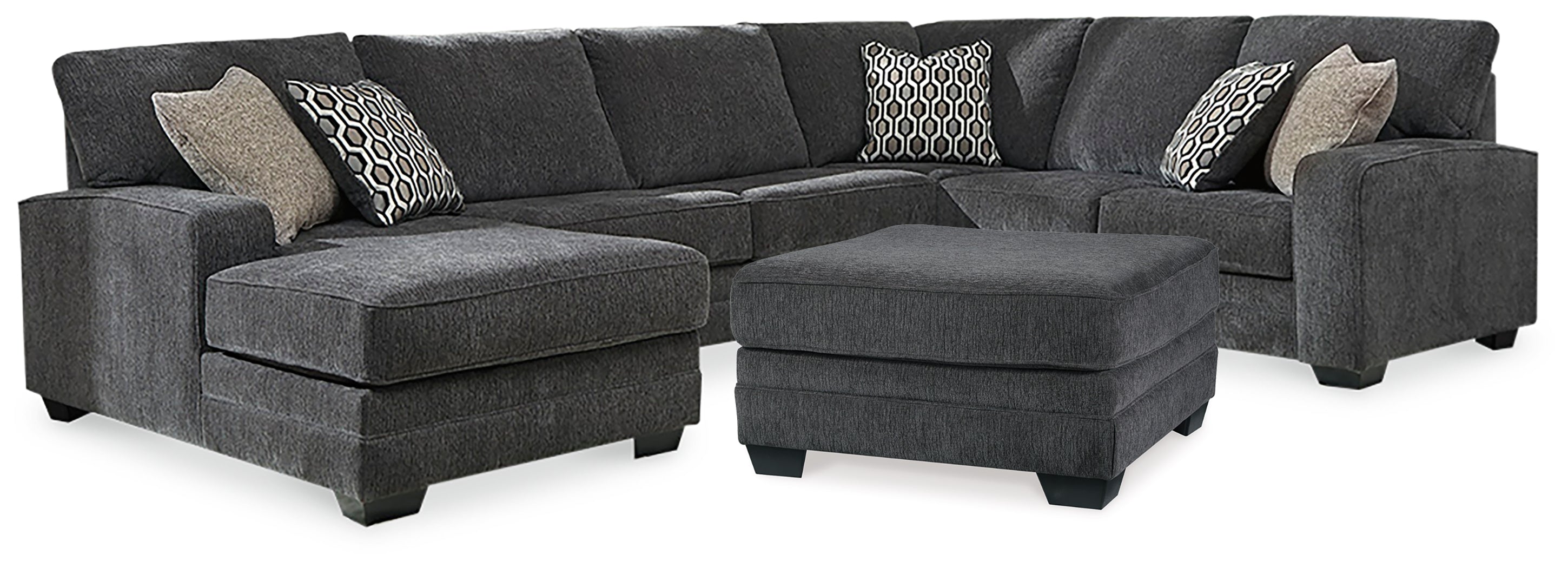 Best Furniture Outlet - Ashley Furniture - Tracling 3-Piece Sectional and Ottoman - 3-Piece Sectional and Ottoman - 72600U2