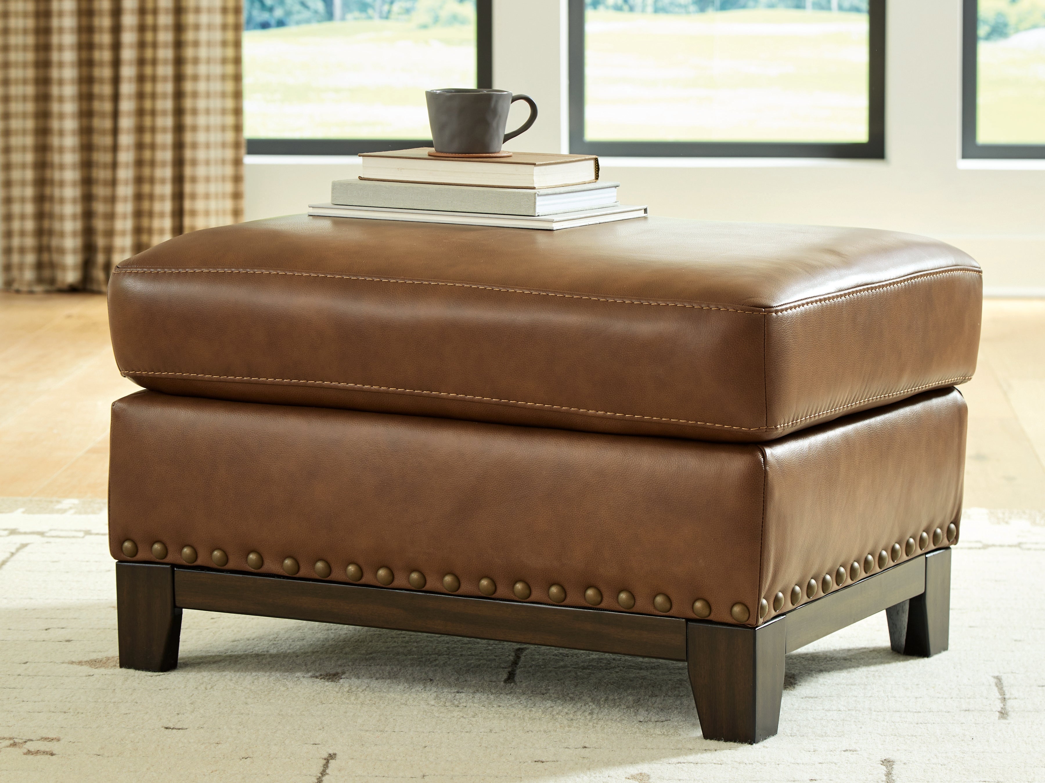 Best Furniture Outlet - Ashley Furniture - Saonara Living Room - Ottoman / Amber - PC7310914