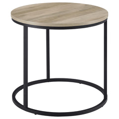 Best Furniture Outlet - Coaster - Lainey Round Occasional Side End Table Distressed Pine - 736047