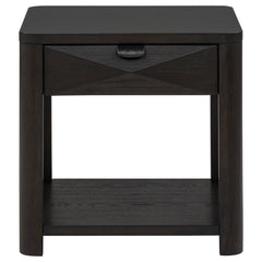 Marcelo Wood End Table with Drawer and Shelf Coffee