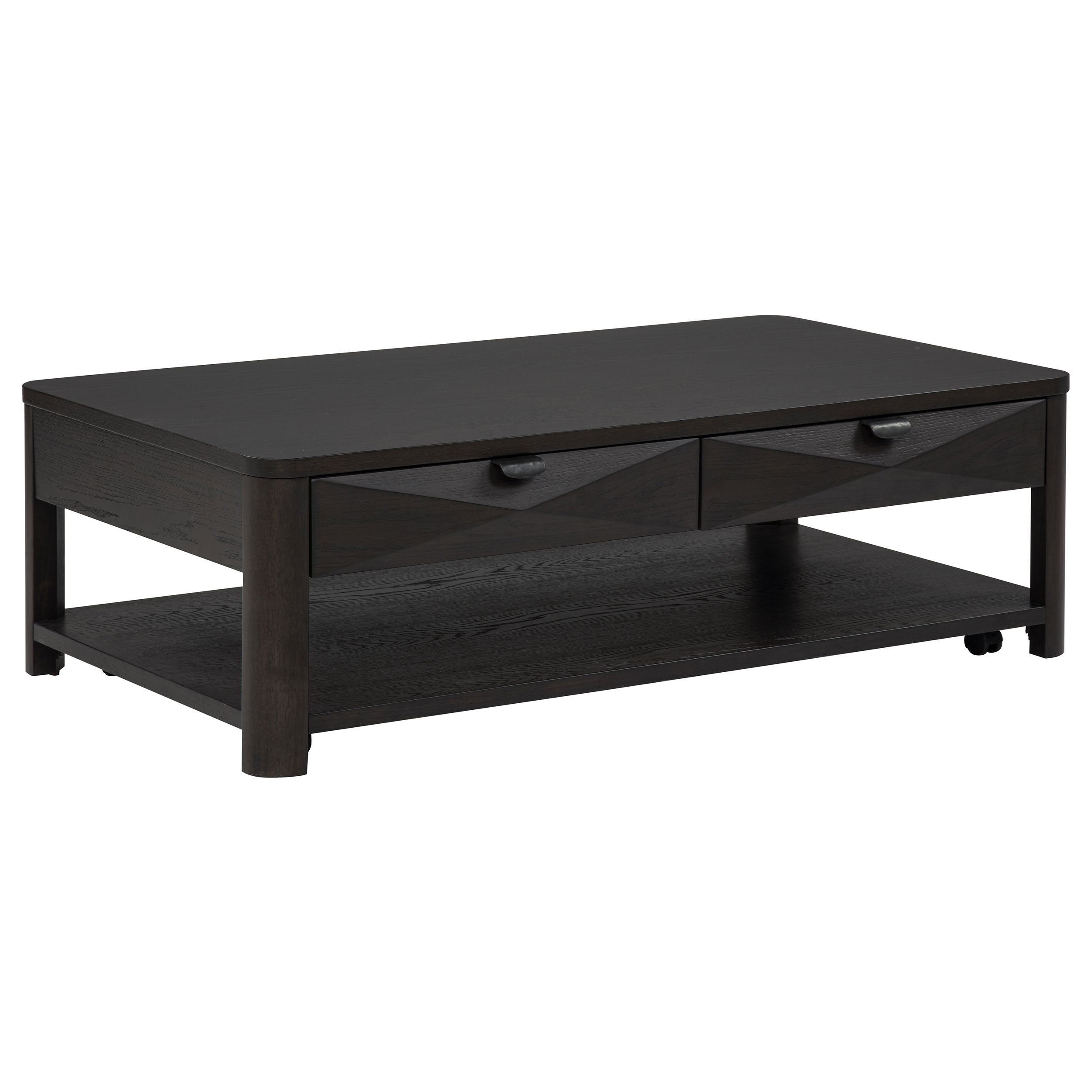 Best Furniture Outlet - Coaster - Marcelo Wood Coffee Table with 2 Drawers and Shelf Coffee - 736068